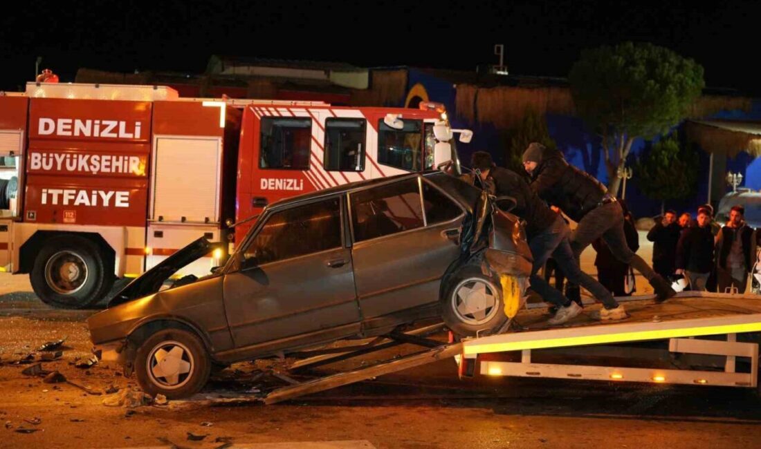 Denizli’de meydana gelen zincirleme kazada 5 aracın karışması sonucunda birçok