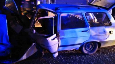 Köşk ilçesinde yağmurlu bir gecede meydana gelen trafik kazasında, yolun