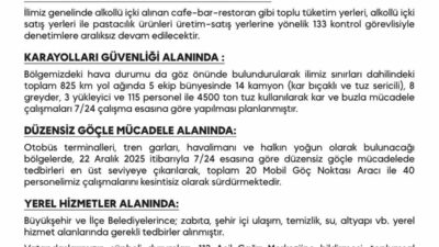 Diyarbakır Valiliği, yılbaşı tatili öncesinde alınan güvenlik önlemleri kapsamında toplam