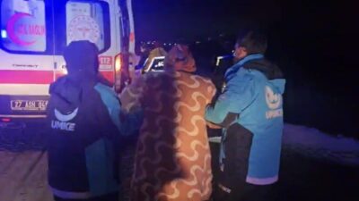 Gaziantep’te karla kaplı yollar nedeniyle köyden çıkarılamayan bir hamile kadına