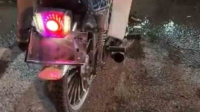 Elazığ’da, polis ekiplerinin dur ihtarına uymayıp kaçan bir motosiklet sürücüsü,