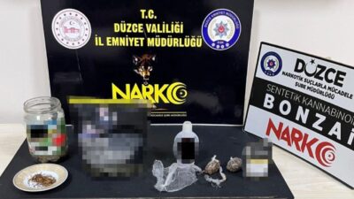 Düzce İl Emniyet Müdürlüğü ekipleri tarafından gerçekleştirilen operasyonda 35 gram