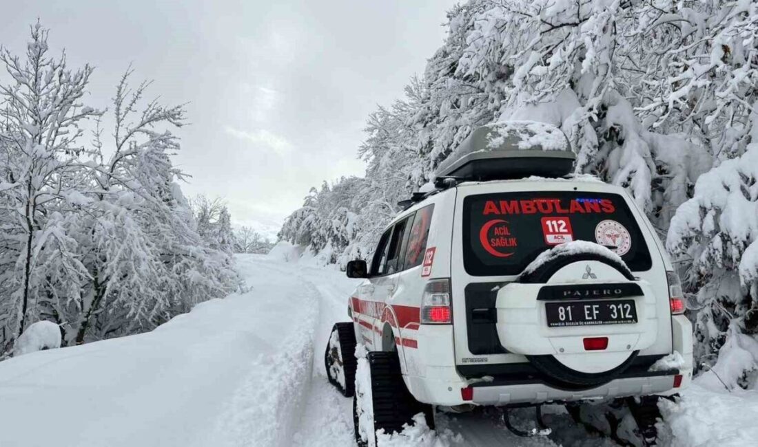 Kar yağışı, Düzce’nin yüksek kesimlerinde etkili oldu ve bu durum