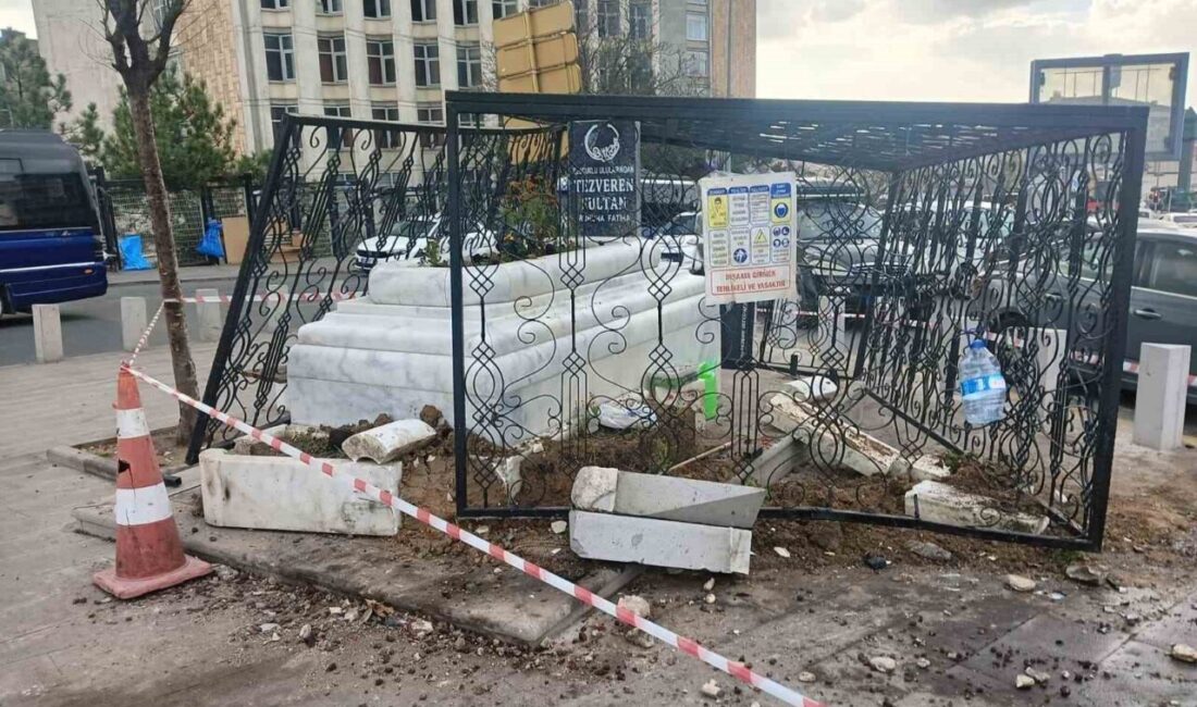 Ankara’nın Altındağ ilçesinde bulunan Tezveren Sultan Türbesi’ne, kontrolden çıkan bir
