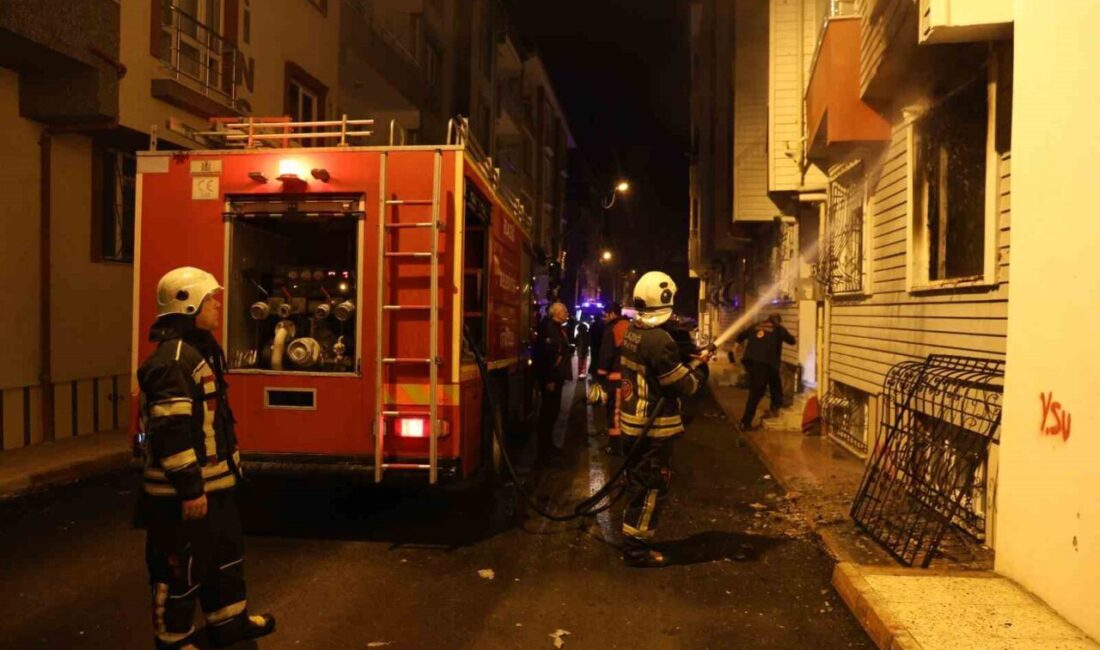 Elazığ’da bulunan 5 katlı bir binanın birinci katında başlayan yangın,