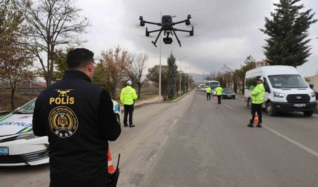 Elazığ’da, polis ekipleri tarafından drone yardımıyla gerçekleştirilen trafik denetimleri sonucunda