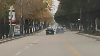 Elazığ’da bir sürücünün trafiği tehlikeye atmak amacıyla makas atarak ilerlemesi