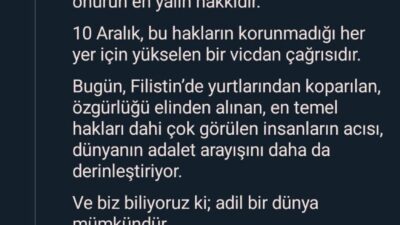 Cumhurbaşkanı Recep Tayyip Erdoğan’ın eşi Emine Erdoğan, Dünya İnsan Hakları