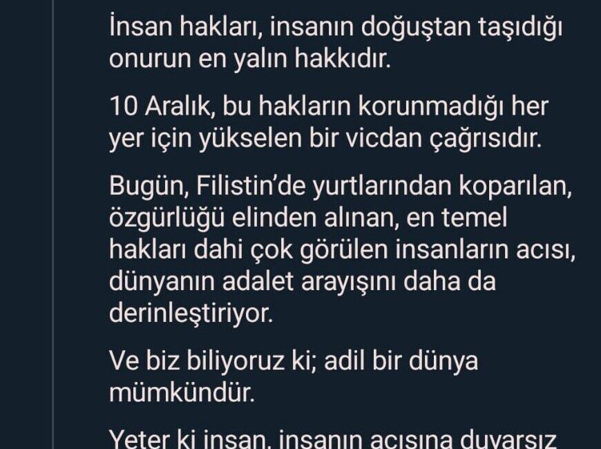 Cumhurbaşkanı Recep Tayyip Erdoğan’ın eşi Emine Erdoğan, Dünya İnsan Hakları