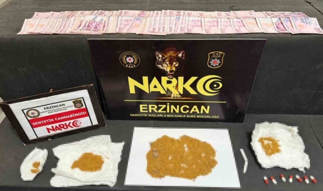 Erzincan İl Emniyet Müdürlüğü Narkotik Suçlarla Mücadele Şube Müdürlüğü ekipleri,