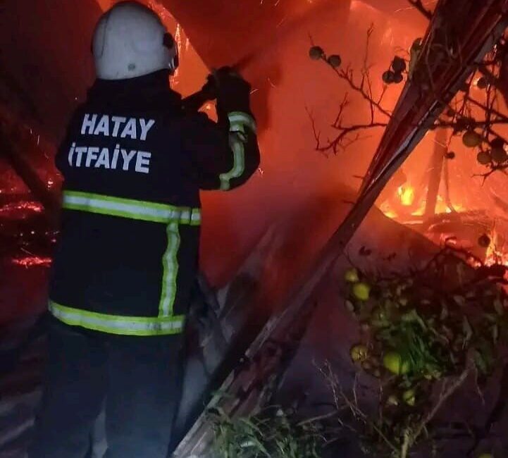 Erzin ilçesinde Mahmutlu Mahallesi Haydar mevkiinde bulunan bir barakada meydana
