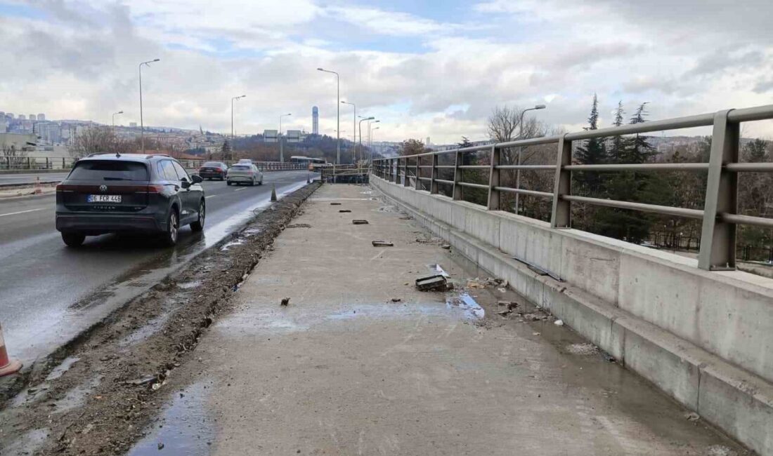 Ankara Büyükşehir Belediyesi tarafından, Fatih Köprüsü’nde yalnızca bir işçiyle devam