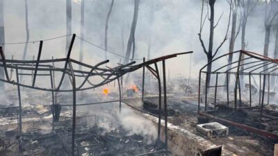 Muğla’nın Fethiye ilçesinde bulunan bir karavan ve bungalov alanında çıkan