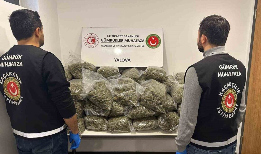Fransa’dan Yalova limanına gemiyle ulaşan bir tırda 37 kilo 742