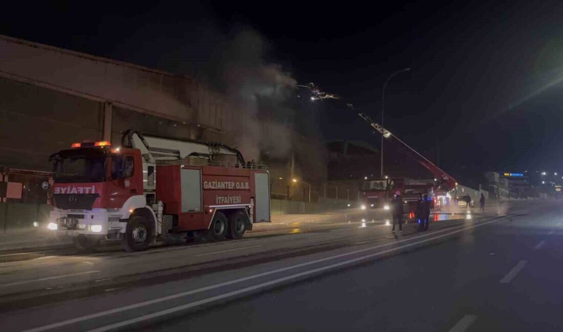 Gaziantep’teki bir ambalaj fabrikasında meydana gelen yangın, itfaiye ekiplerinin 3