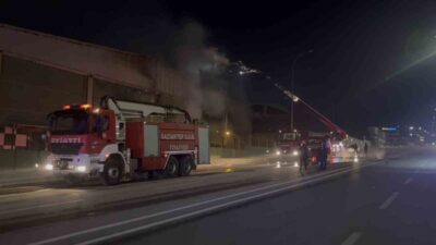 Gaziantep’teki bir ambalaj fabrikasında meydana gelen yangın, itfaiye ekiplerinin 3