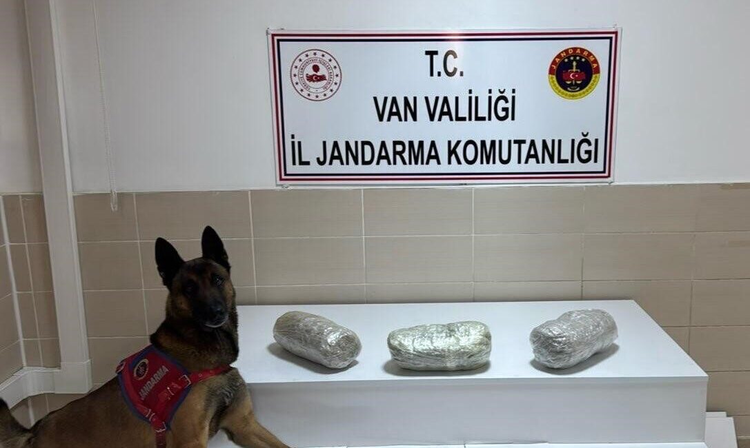 Van’ın Gevaş ilçesinde jandarma ekiplerinin yürüttüğü operasyonda 3 kilogram esrar