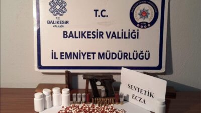 Balıkesir’in Gönen ilçesinde polis ekipleri tarafından yapılan operasyonda uyuşturucu ve