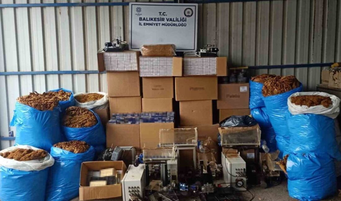 Balıkesir’in Gönen ilçesinde tütün ve tütün mamulü kaçakçılığıyla mücadele kapsamında