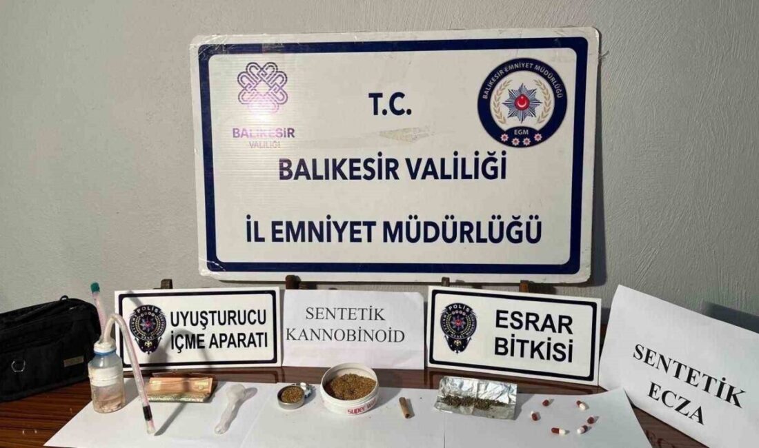 Balıkesir’in Gönen ilçesinde polis ekipleri tarafından uyuşturucu madde imal, ticaret