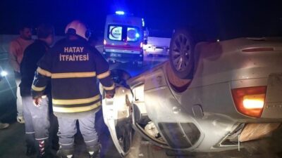 Hatay’ın Hassa ilçesine bağlı Girne Mahallesi mevkiinde meydana gelen trafik