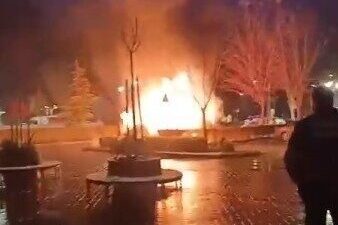 Eskişehir Şehir Hastanesi’nde meydana gelen yangın anı, cep telefonu kamerası