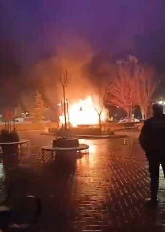 Eskişehir Şehir Hastanesi’nde meydana gelen yangın anı, cep telefonu kamerası