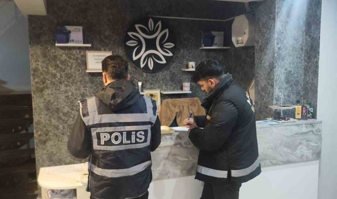 Hatay Emniyet Müdürlüğü ekipleri, il merkezinde bulunan masaj ve spa