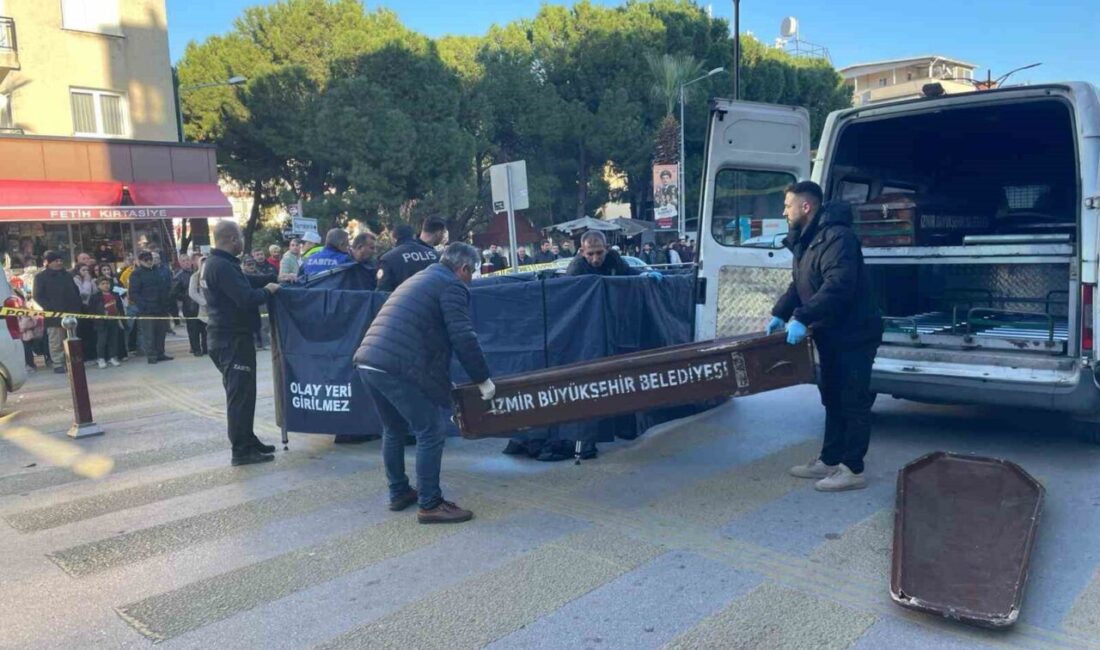 İzmir’in Kemalpaşa ilçesinde, bir kadının yaya geçidine geçerken belediye çöp