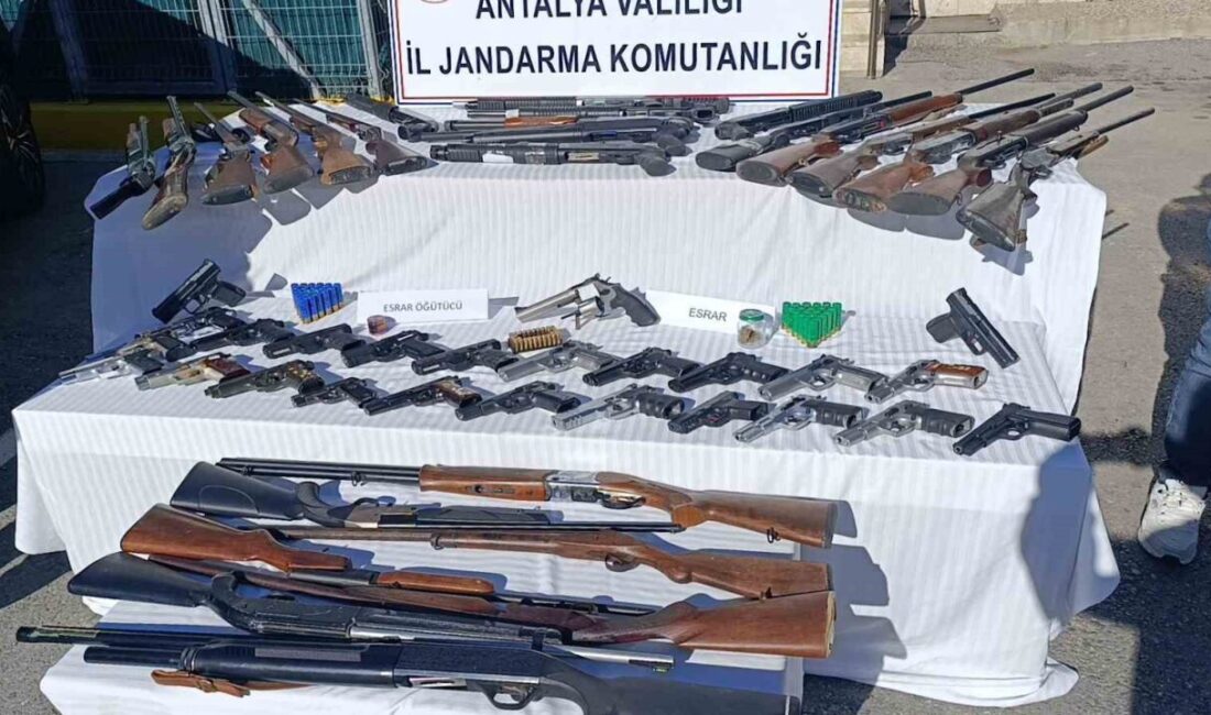 Manavgat ilçesinde, ilçe Jandarma Komutanlığına bağlı ekipler tarafından silah kaçakçılığıyla