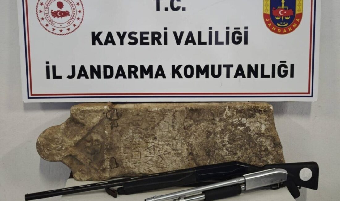Kayseri’de jandarma ekipleri tarafından gerçekleştirilen operasyonda Roma dönemine ait bir