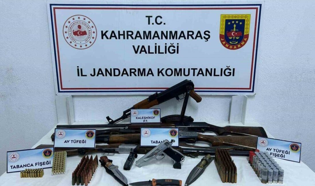 Kahramanmaraş’ın Afşin ilçesinde jandarma tarafından gerçekleştirilen operasyonda 1 kalaşnikov ve