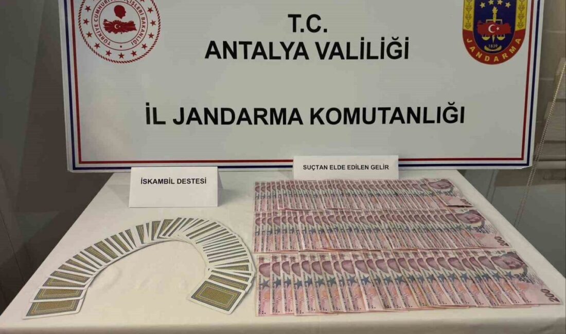 Kaş ilçesinde, Antalya Jandarma ekipleri tarafından bir kahvehanede yapılan denetimde,