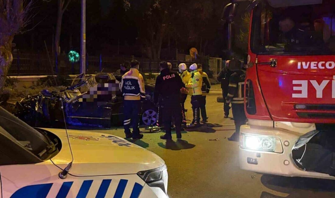 Melikgazi ilçesinde meydana gelen trafik kazasında, sürücüsünün kontrolünü kaybettiği araç