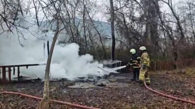 Safranbolu ilçesine bağlı Karabük’te bulunan bir alabalık tesisine ait kamelya,