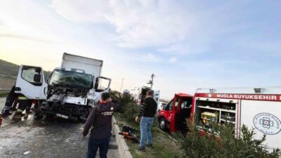 Ekinambarı Mevkiinde meydana gelen trafik kazasında, kamyonet içinde sıkışan iki
