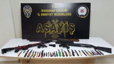 Karaman’da son bir hafta içinde gerçekleştirilen operasyonlarda uyuşturucu, ruhsatsız silahlar