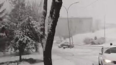 Düzce ilinde meydana gelen bir olayda, kar yağışı sebebiyle kayganlaşan