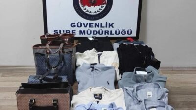 Kars’ta, polis tarafından çeşitli firmalara ait markaların taklit ürünlerini satan