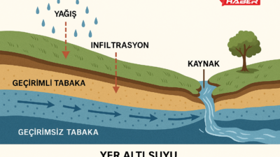 Doğal su döngüsünün en önemli parçalarından biri olan yer altı
