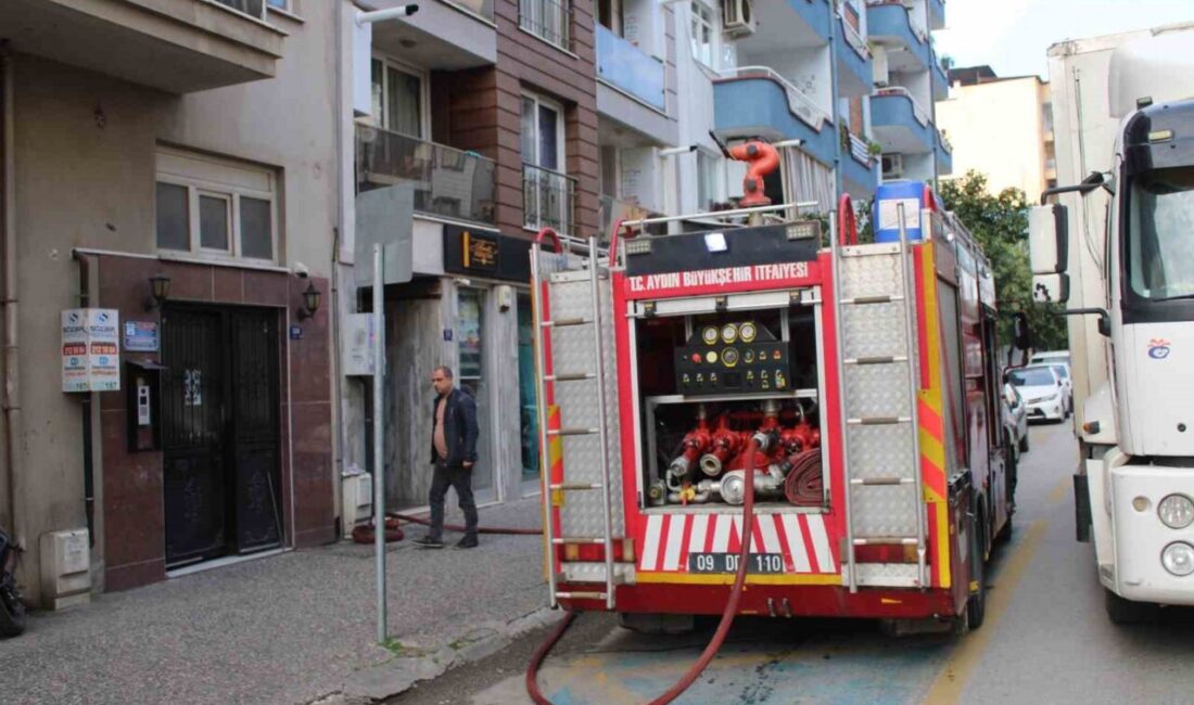 Aydın’ın Efeler ilçesinde, 6 katlı bir binanın beşinci katında çıkan