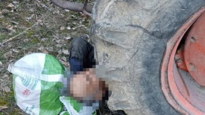 Bolu’nun Mudurnu ilçesinde bir traktör sürücüsü, arabasını kontrol etmek için