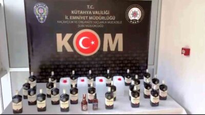 Kütahya’da İl Emniyet Müdürlüğü tarafından gerçekleştirilen operasyonlarda 41,7 litre kaçak