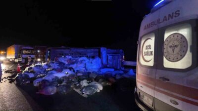 Kuzey Marmara Otoyolu’nda Çekmeköy bölgesinde bir kamyonetin arkadan çarpması sonucu
