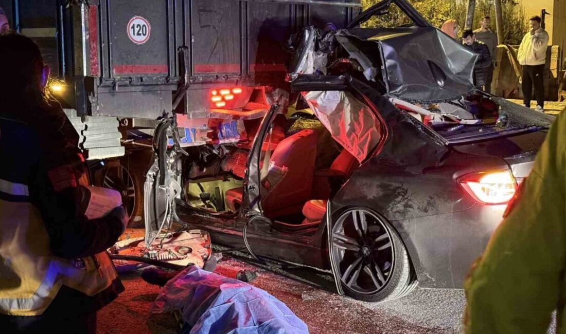 Adana’da meydana gelen trafik kazasında, kamyona arkadan çarpan lüks aracın