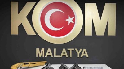 Malatya’da, İl Emniyet Müdürlüğü ekipleri tarafından gerçekleştirilen operasyonda ruhsatsız silah