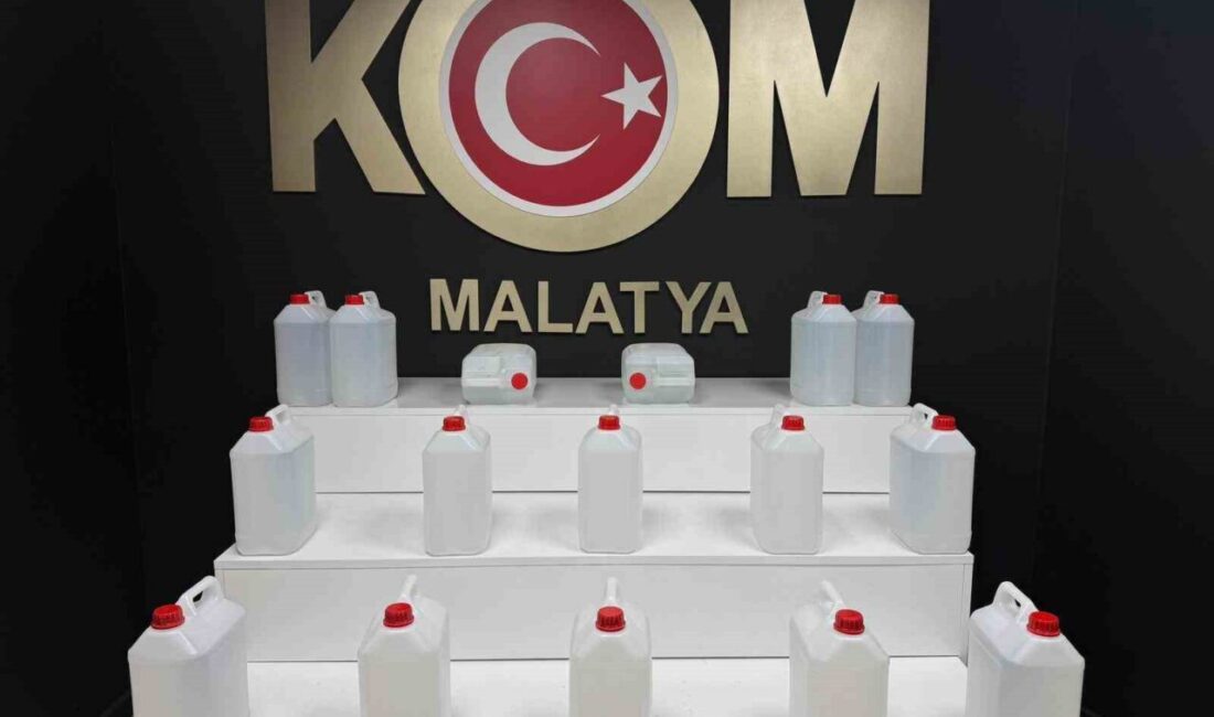 Malatya’da polis ekipleri tarafından sahte içki üretimi yapan şahıslara yönelik