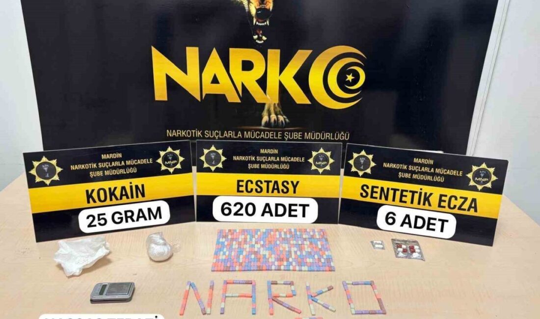 Mardin’de gerçekleştirilen bir uyuşturucu operasyonunda 620 adet ecstasy hap ele