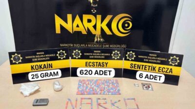Mardin’de gerçekleştirilen bir uyuşturucu operasyonunda 620 adet ecstasy hap ele