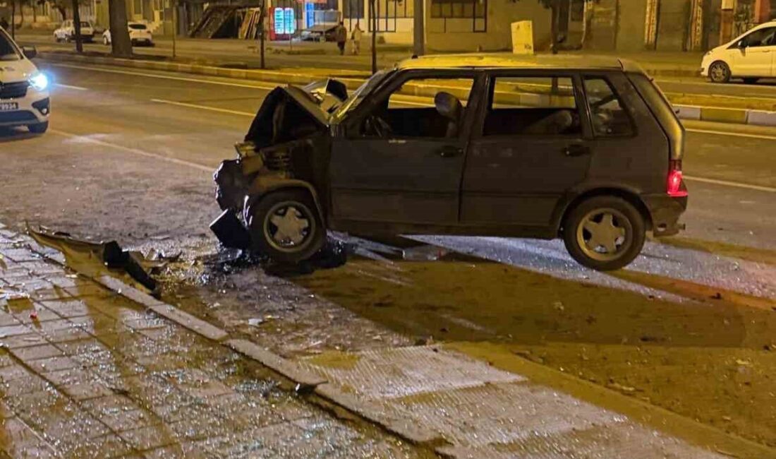Midyat ilçesinde meydana gelen trafik kazasında, park halindeki bir hafif